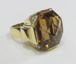 Golden Citrine Diamond Ring