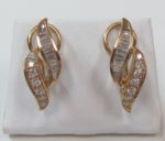 Diamond Leaf Design Earrings