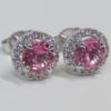 Pink Sapphire Diamond Studs