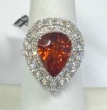 Mandarin Garnet Diamond Ring