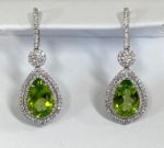 Peridot Diamond Drop Earrings